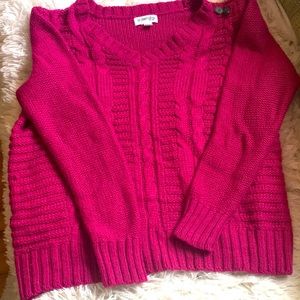 NWOT St. John’s Bay Pink Knitted Sparkling Sweater